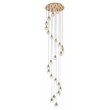 Elegant Lighting Eren 24-Light Stainless Steel and Glass Pendant in Gold