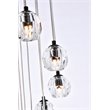 Elegant Lighting Eren 24-Light Stainless Steel and Glass Pendant in Black