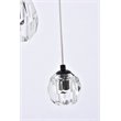 Elegant Lighting Eren 24-Light Stainless Steel and Glass Pendant in Black