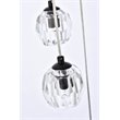 Elegant Lighting Eren 24-Light Stainless Steel and Glass Pendant in Black