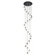 Elegant Lighting Eren 24-Light Stainless Steel and Glass Pendant in Black