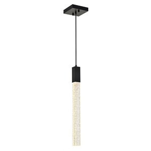 Elegant Lighting Weston 1-Light Modern Metal and Crystal Pendant in Black