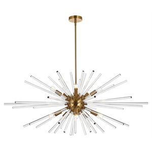 Elegant Lighting Sienna 42&quot Modern Metal and Crystal Rod Pendant in Gold