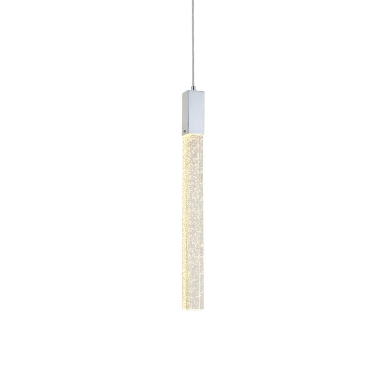Elegant Lighting Weston 1-Light Modern Metal and Crystal Pendant in Chrome