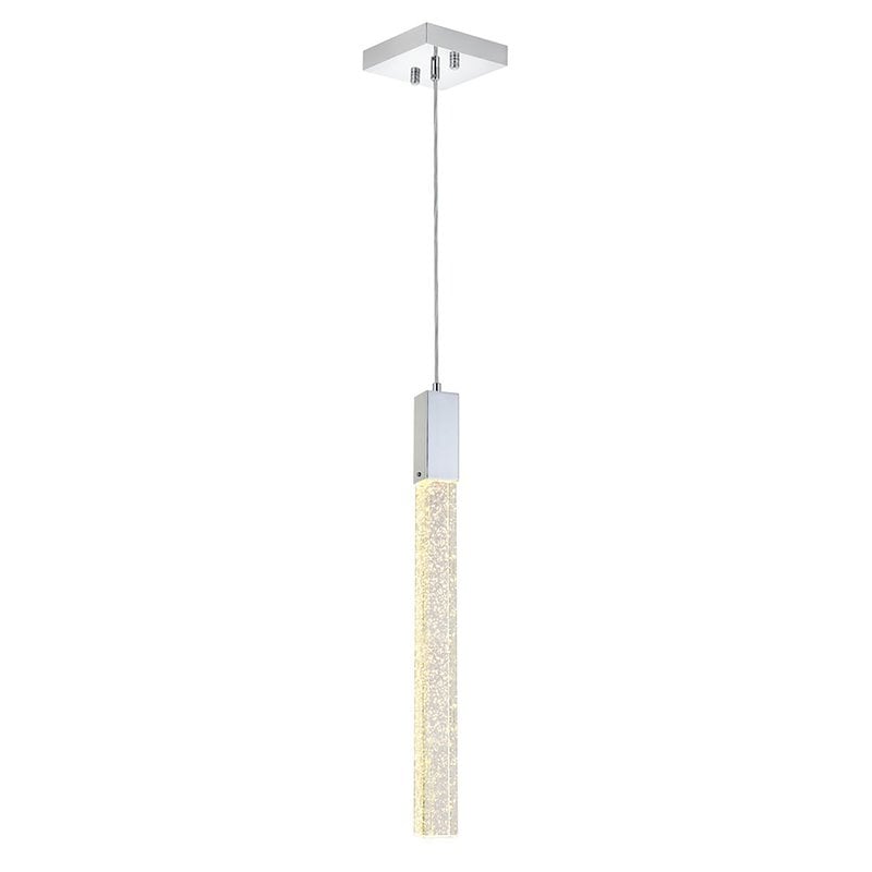 Elegant Lighting Weston 1-Light Modern Metal and Crystal Pendant in Chrome