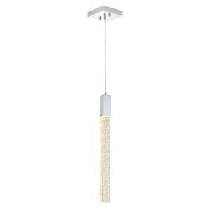 Elegant Lighting Weston 1-Light Modern Metal and Crystal Pendant in Chrome
