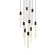 Elegant Lighting Weston 9-Light Modern Metal and Crystal Pendant in Black