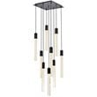 Elegant Lighting Weston 9-Light Modern Metal and Crystal Pendant in Black