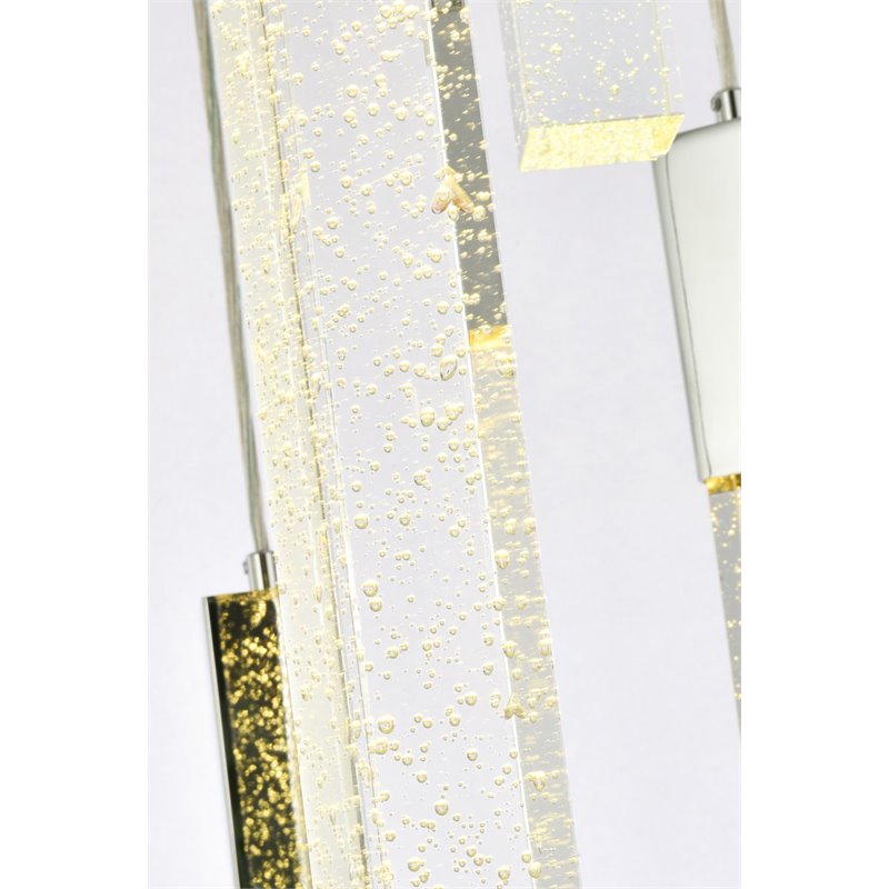 Elegant Lighting Weston 9-Light Modern Metal and Crystal Pendant in Chrome