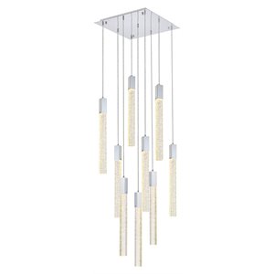 Elegant Lighting Weston 9-Light Modern Metal and Crystal Pendant in Chrome