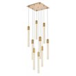 Elegant Lighting Weston 9-Light Modern Metal and Crystal Pendant in Satin Gold