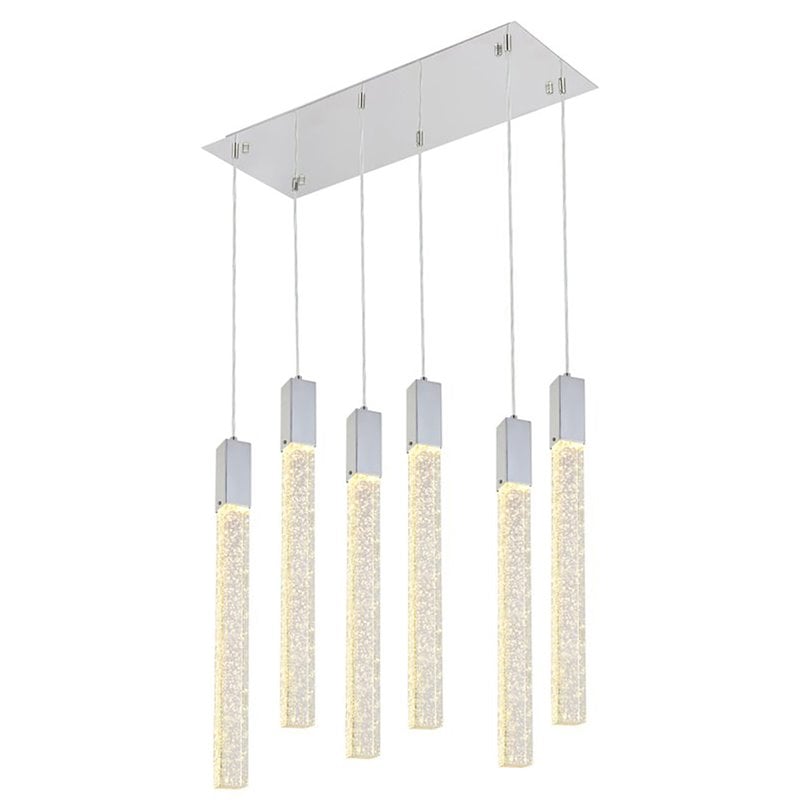 Elegant Lighting Weston 6-Lights Modern Metal and Crystal Pendant in Chrome