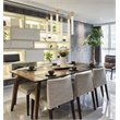 Elegant Lighting Weston 6-Lights Modern Metal and Crystal Pendant in Satin Gold