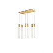 Elegant Lighting Weston 6-Lights Modern Metal and Crystal Pendant in Satin Gold