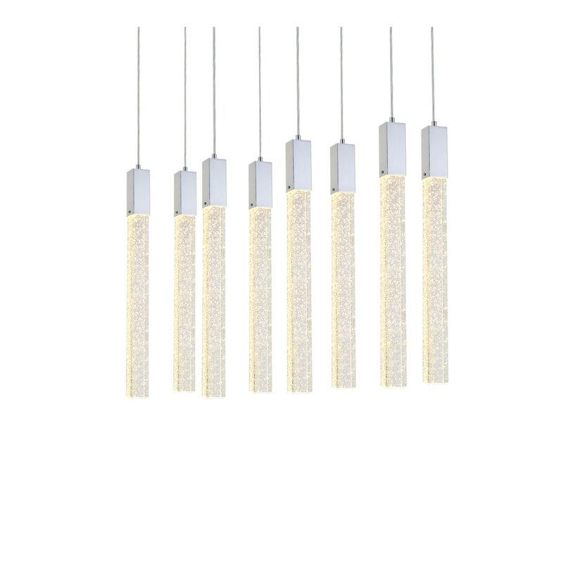 Elegant Lighting Weston 8-Lights Modern Metal and Crystal Pendant in Chrome