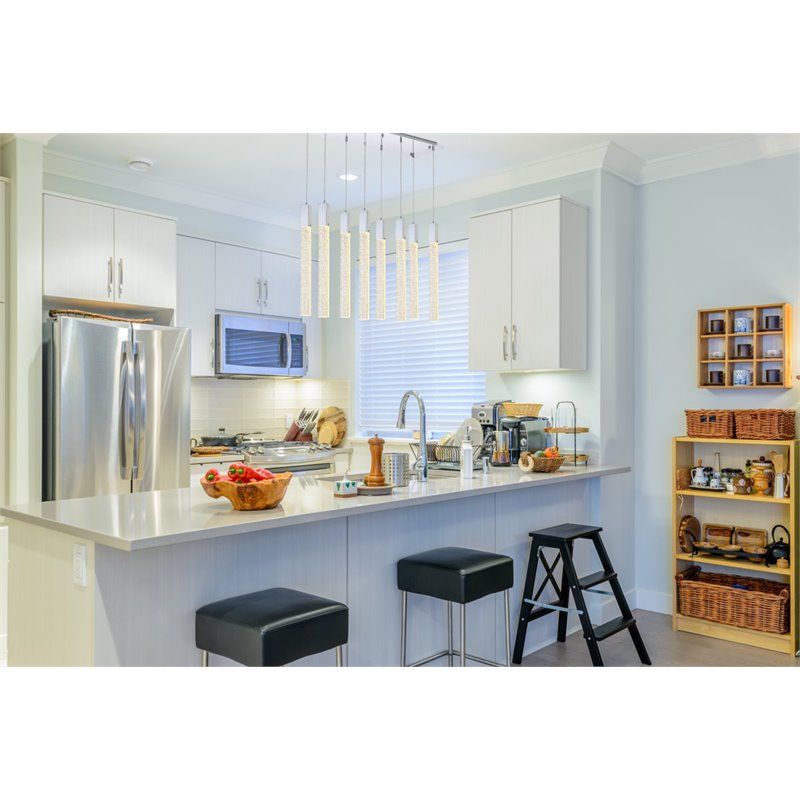 Elegant Lighting Weston 8-Lights Modern Metal and Crystal Pendant in Chrome