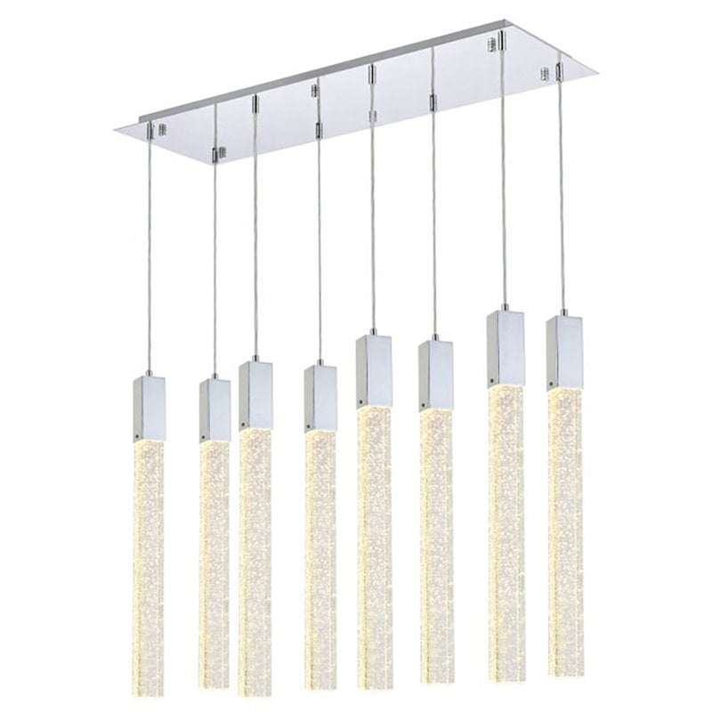 Elegant Lighting Weston 8-Lights Modern Metal and Crystal Pendant in Chrome