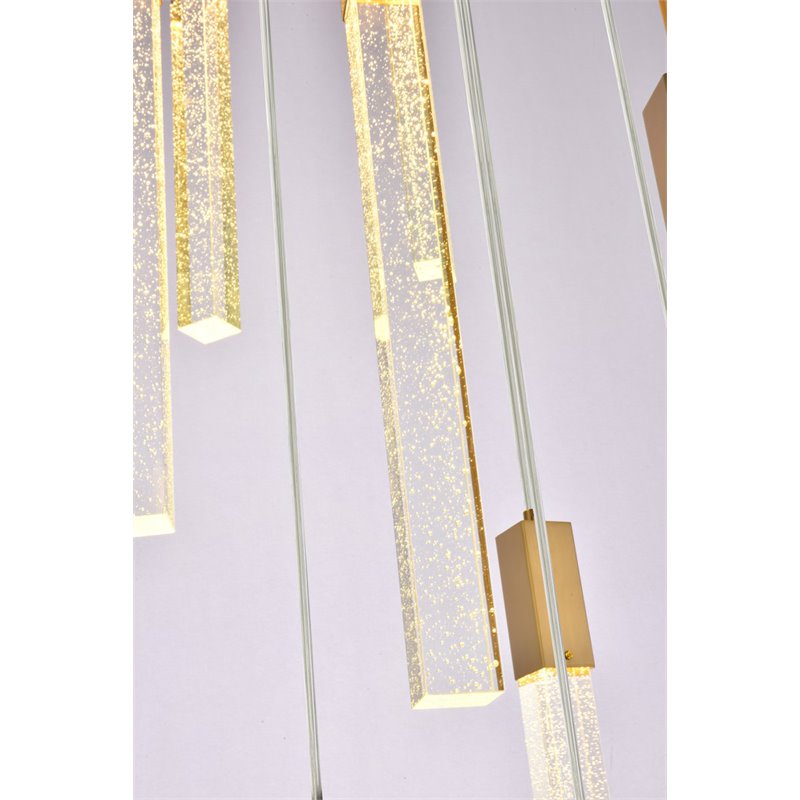 Elegant Lighting Weston 8-Lights Modern Metal and Crystal Pendant in Satin Gold