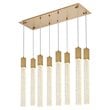 Elegant Lighting Weston 8-Lights Modern Metal and Crystal Pendant in Satin Gold