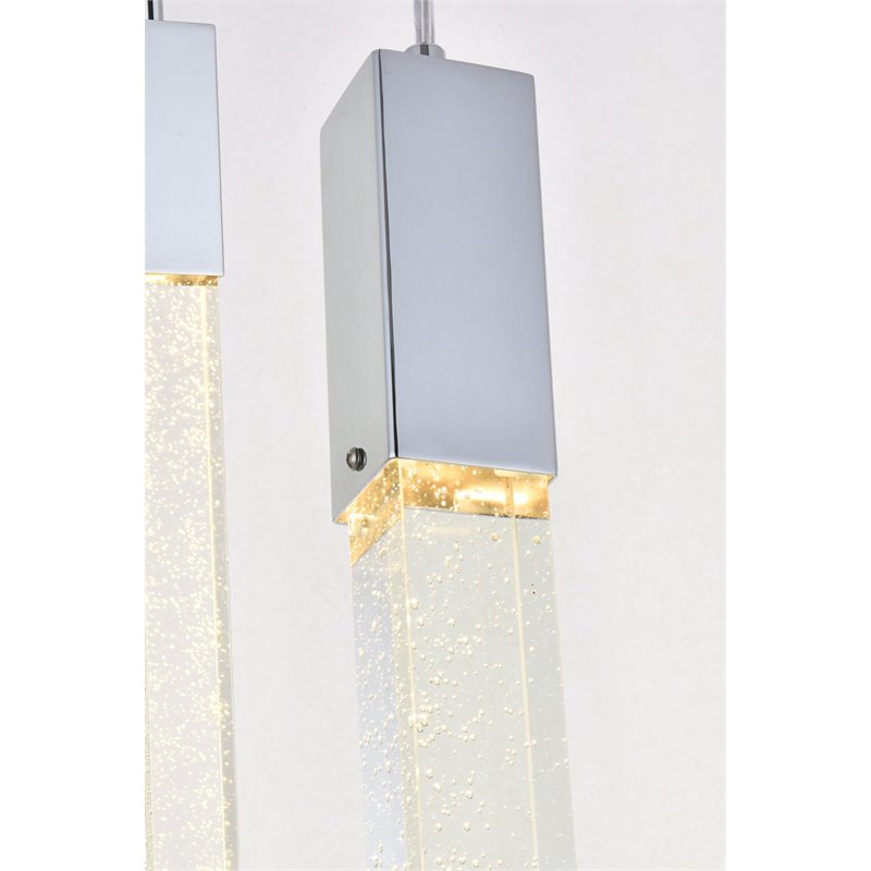 Elegant Lighting Weston 10-Lights Modern Metal and Crystal Pendant in Chrome