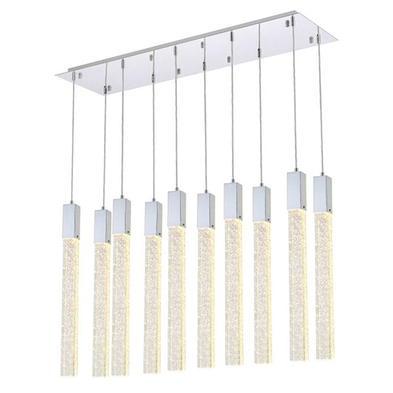 Elegant Lighting Weston 10-Lights Modern Metal and Crystal Pendant in Chrome