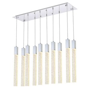Elegant Lighting Weston 10-Lights Modern Metal and Crystal Pendant in Chrome