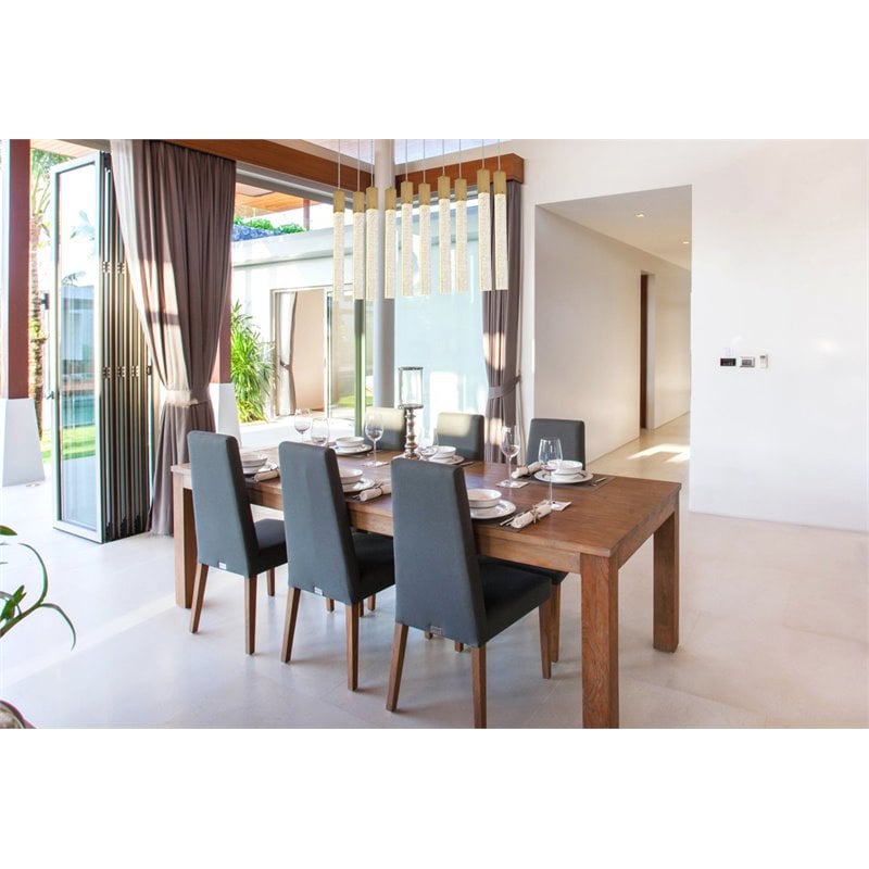 Elegant Lighting Weston 10-Lights Modern Metal and Crystal Pendant in Satin Gold