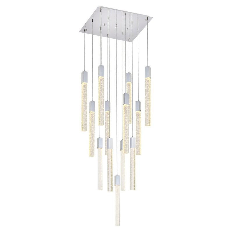 Elegant Lighting Weston 13-Light Modern Metal and Crystal Pendant in Chrome