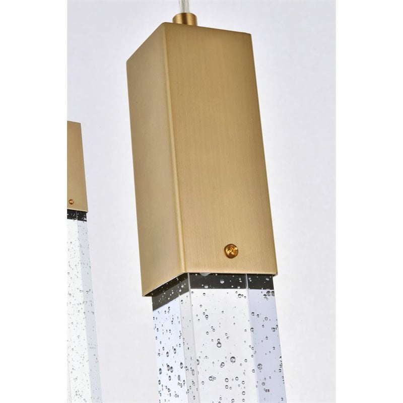 Elegant Lighting Weston 13-Light Modern Metal and Crystal Pendant in Satin Gold