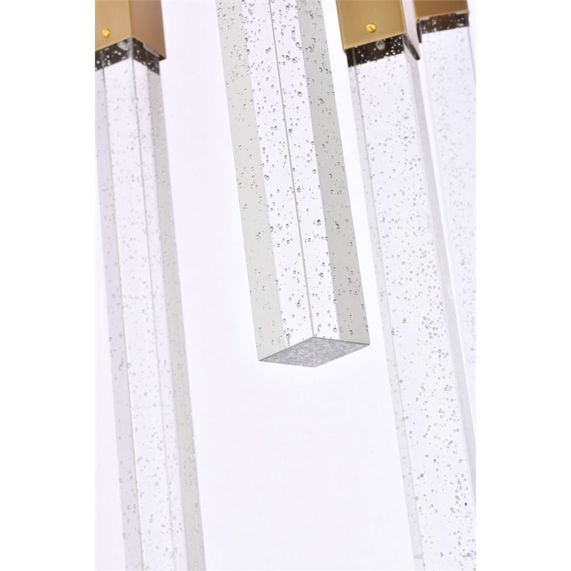 Elegant Lighting Weston 25-Light Modern Metal and Crystal Pendant in Satin Gold