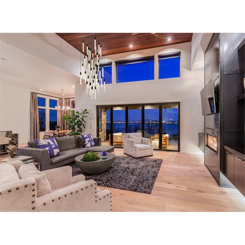 Elegant Lighting Weston 36-Lights Modern Metal and Crystal Pendant in Black