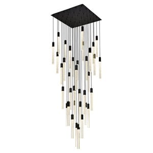 Elegant Lighting Weston 36-Lights Modern Metal and Crystal Pendant in Black