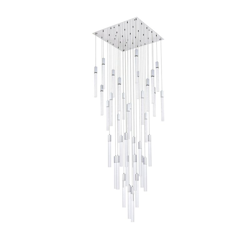 Elegant Lighting Weston 36-Lights Modern Metal and Crystal Pendant in Chrome