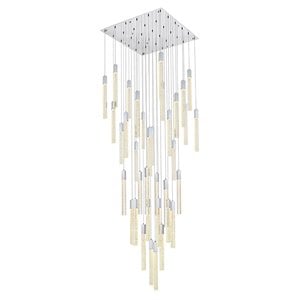 Elegant Lighting Weston 36-Lights Modern Metal and Crystal Pendant in Chrome