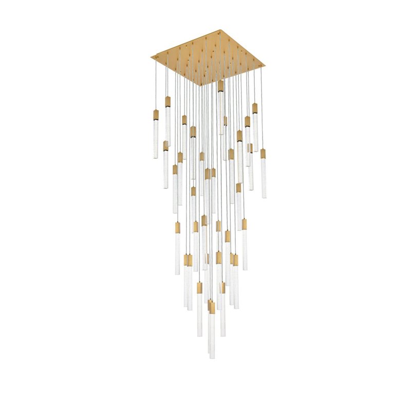 Elegant Lighting Weston 36-Lights Modern Metal and Crystal Pendant in Satin Gold
