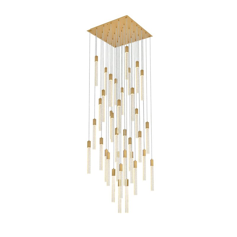 Elegant Lighting Weston 36-Lights Modern Metal and Crystal Pendant in Satin Gold