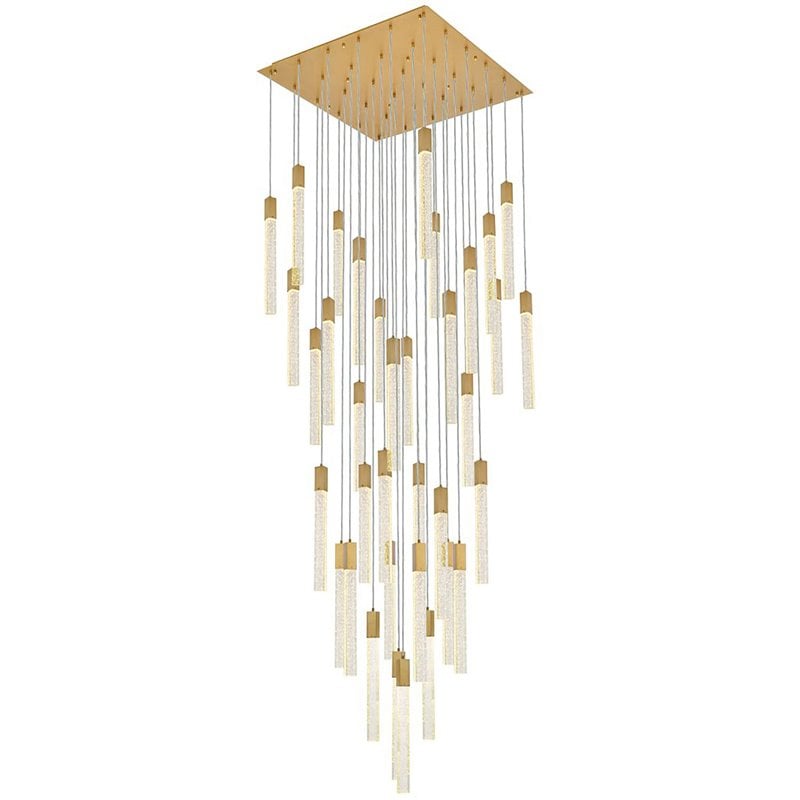 Elegant Lighting Weston 36-Lights Modern Metal and Crystal Pendant in Satin Gold