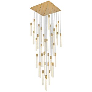 Elegant Lighting Weston 36-Lights Modern Metal and Crystal Pendant in Satin Gold