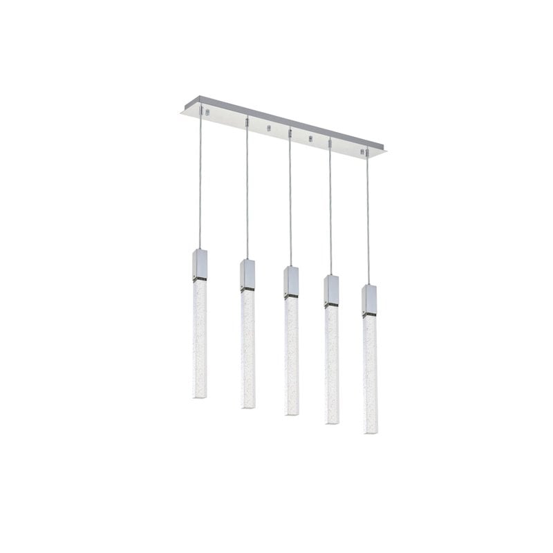 Elegant Lighting Weston 5-Lights Modern Metal and Crystal Pendant in Chrome