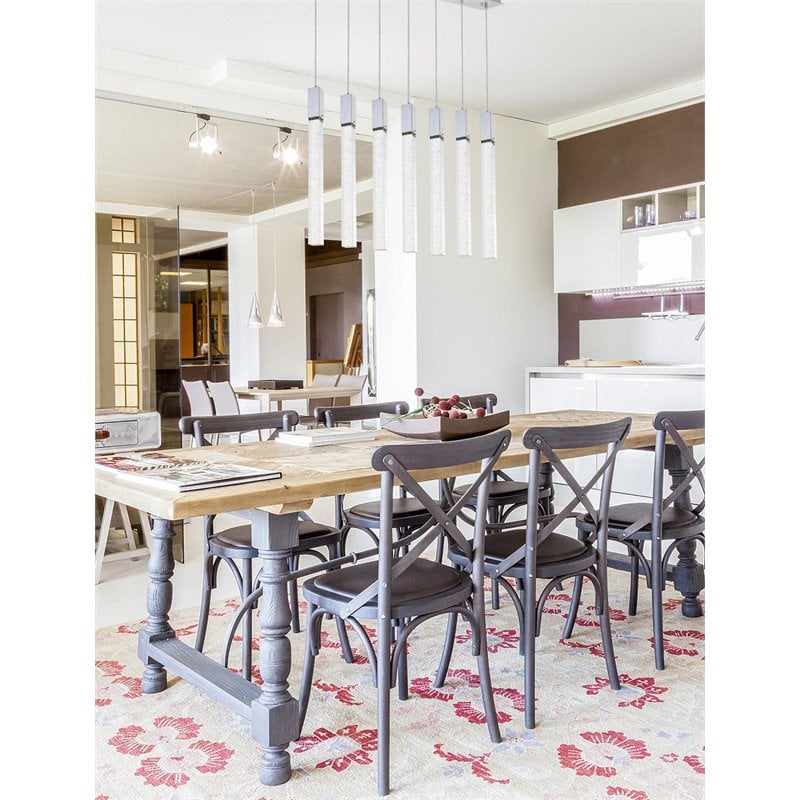 Elegant Lighting Weston 7-Lights Modern Metal and Crystal Pendant in Chrome