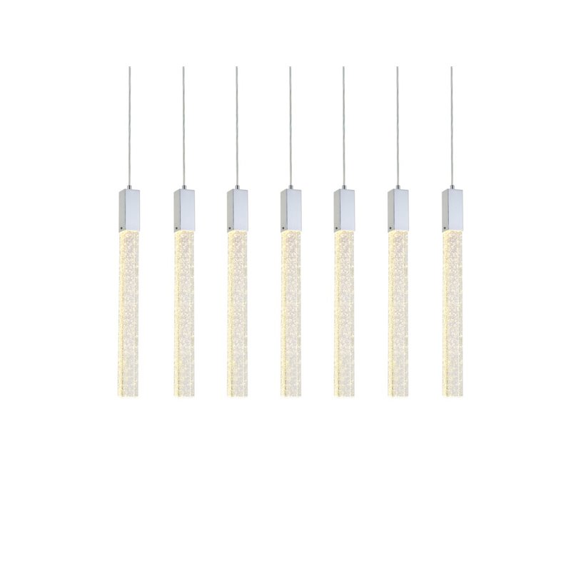 Elegant Lighting Weston 7-Lights Modern Metal and Crystal Pendant in Chrome