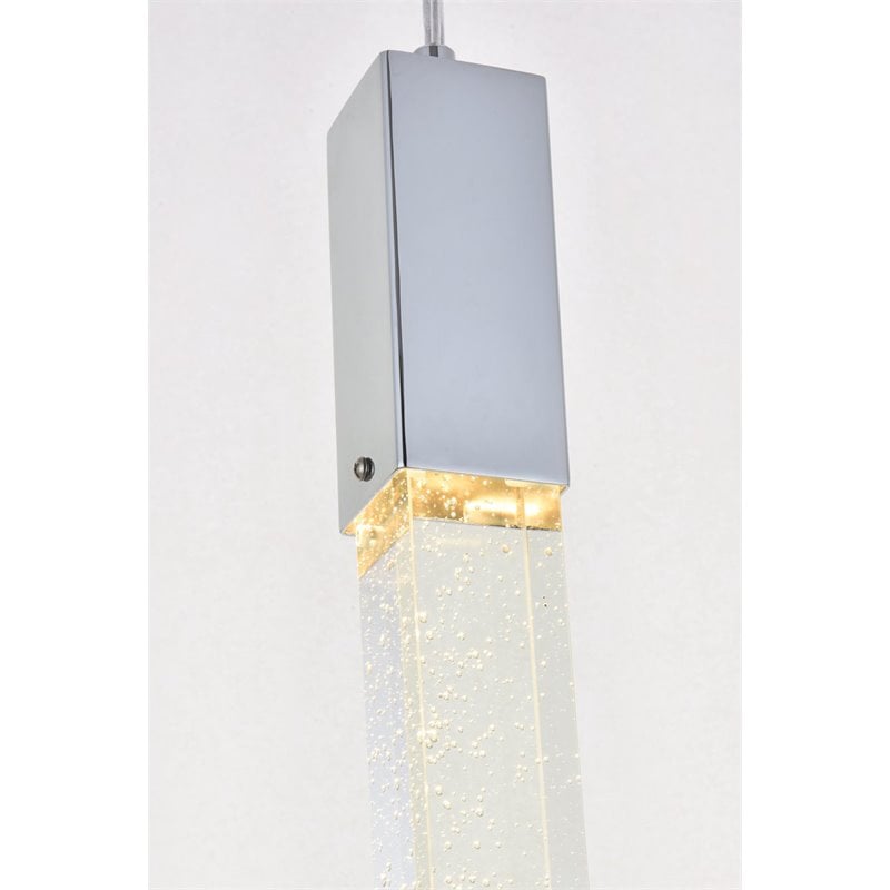 Elegant Lighting Weston 7-Lights Modern Metal and Crystal Pendant in Chrome