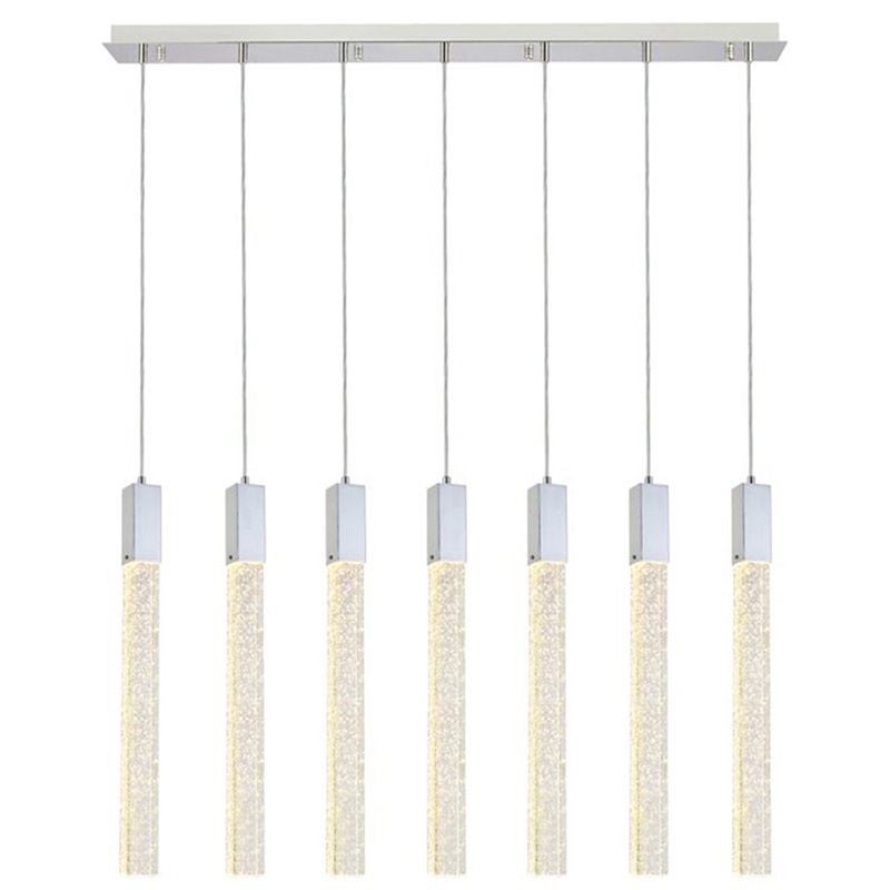 Elegant Lighting Weston 7-Lights Modern Metal and Crystal Pendant in Chrome