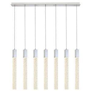 Elegant Lighting Weston 7-Lights Modern Metal and Crystal Pendant in Chrome