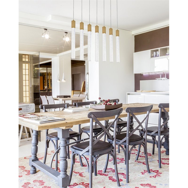 Elegant Lighting Weston 7-Lights Modern Metal and Crystal Pendant in Satin Gold