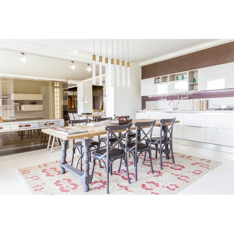 Elegant Lighting Weston 7-Lights Modern Metal and Crystal Pendant in Satin Gold