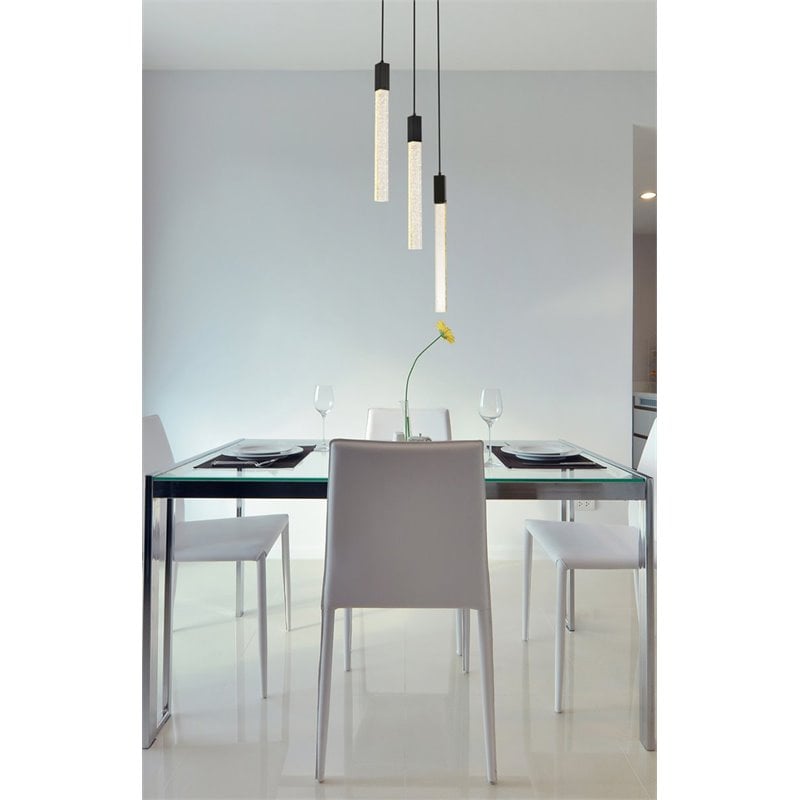 Elegant Lighting Weston 3-Light Modern Metal and Crystal Pendant in Black