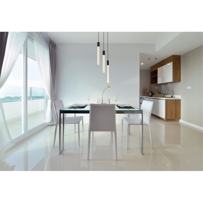 Elegant Lighting Weston 3-Light Modern Metal and Crystal Pendant in Black