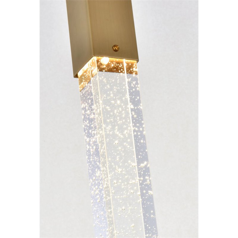 Elegant Lighting Weston 3-Light Modern Metal and Crystal Pendant in Satin Gold