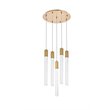 Elegant Lighting Weston 5-Light Modern Metal and Crystal Pendant in Satin Gold